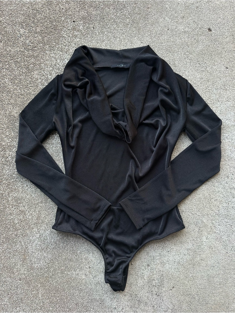 21 Saints Black Long Sleeve Cowl Neck Bodysuit